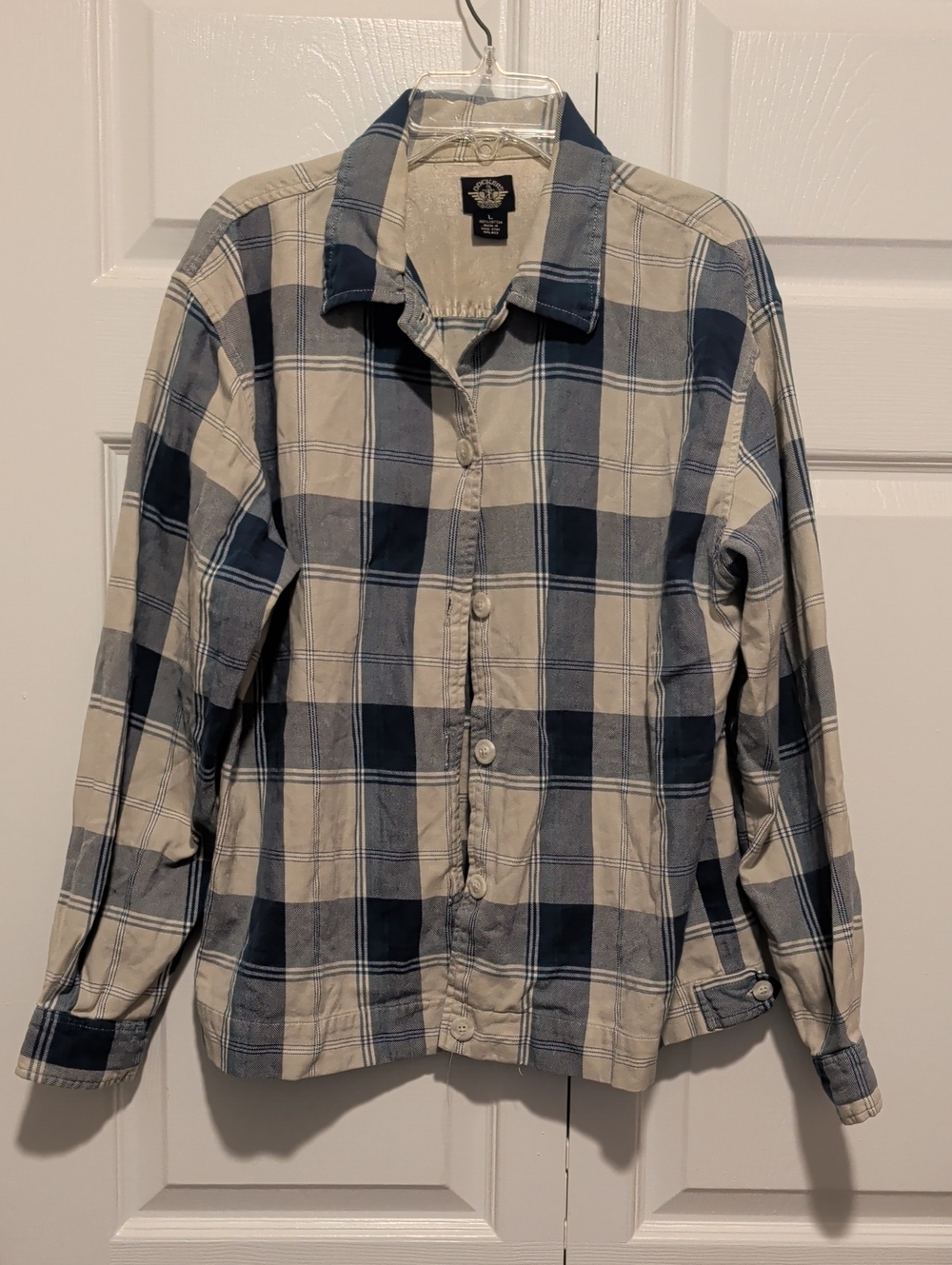 Dockers Navy and Cream Plaid Button-Down Shirt
